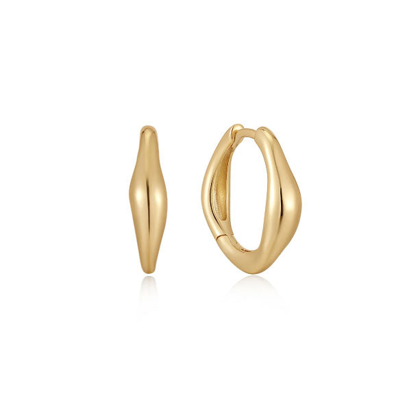 Ania Haie Wave Huggie Hoops Gold