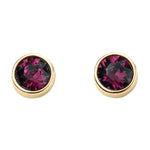 Yellow Gold February Birthstone Stud Earrings