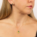 Yellow Gold May Birthstone Stud Earrings