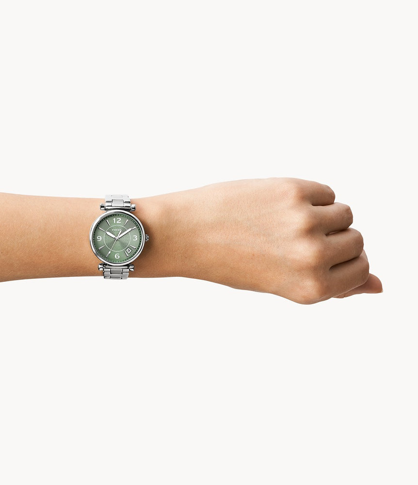 Fossil Carlie Three-Hand Green Watch
