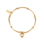 Chlobo Mini Noodle Ball Heart in Heart Bracelet Gold
