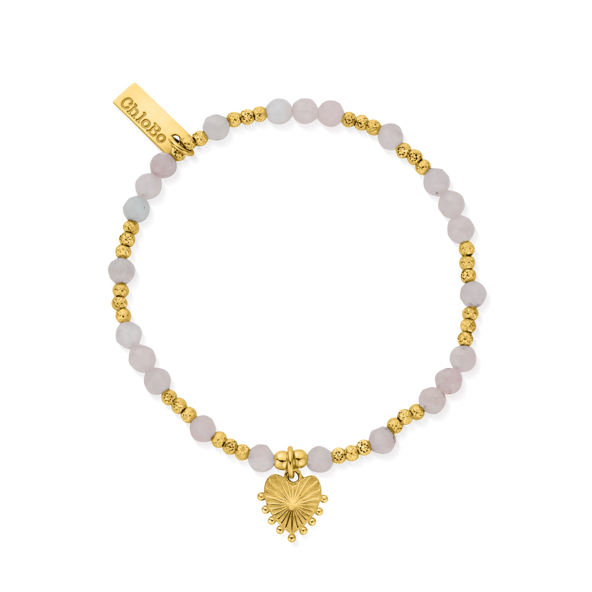Chlobo Glowing Beauty Rose Quartz Bracelet Gold – Bonds Jewellers NI