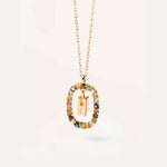 PDPAOLA YG Gemstone Letter Necklace