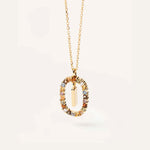 PDPAOLA YG Gemstone Letter Necklace