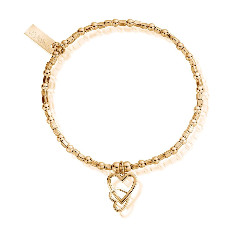 Interlocking Love Heart Bracelet Gold