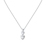 Chiara Ferragni White Diamond Triple Heart Necklace Silver