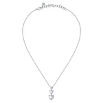 Chiara Ferragni White Diamond Triple Heart Necklace Silver