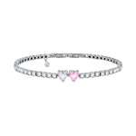 Chiara Ferragni Diamond Heart Pink Fairytale Tennis Bracelet Silver