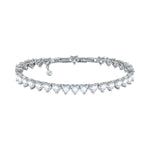 Chiara Ferragni White Diamond Heart Tennis Bracelet Silver