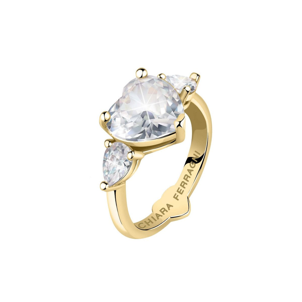 Chiara Ferragni White Diamond Heart Ring Gold