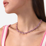 Chiara Ferragni Diamond Heart Stones Necklace Rose
