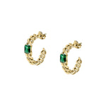 Chiara Ferragni Chain Emerald Hoop Earrings