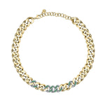 Chiara Ferragni Big Chain with Emerald Crystals Necklace
