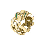 Chiara Ferragni Chain Ring with Emerald Crystals