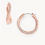 Fossil Twist Hoops Rose Gold Tone