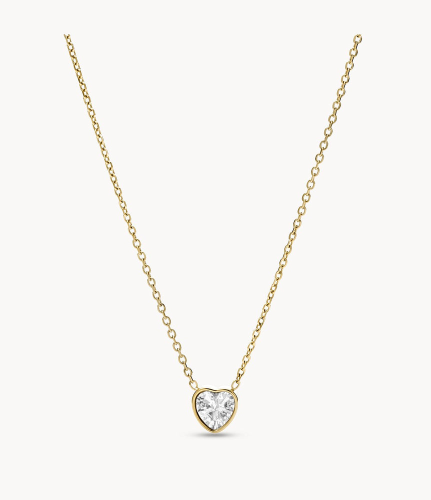 Fossil Sutton Valentine Heart Gold Tone Necklace