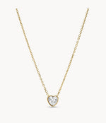 Fossil Sutton Valentine Heart Gold Tone Necklace