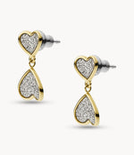 Fossil Sutton Classic Valentine Gold-Tone Heart Stud Earrings