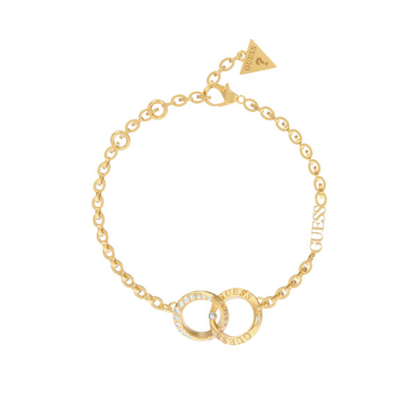 Guess Forever Links Interlocking Gold Tone Bracelet