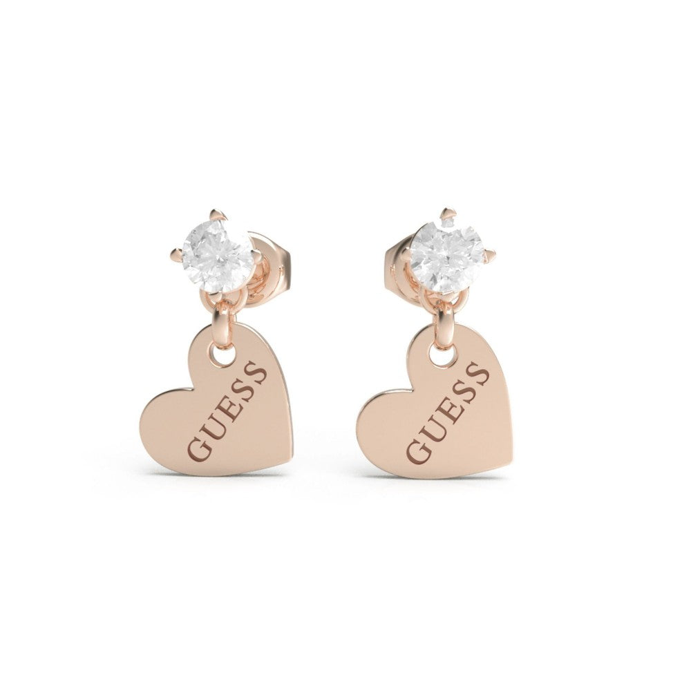 Guess Heart To Heart Rose Gold Earrings