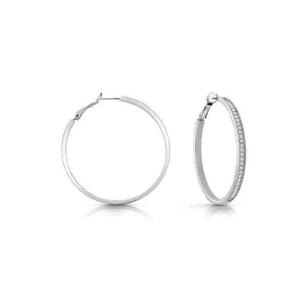 Guess Colour my Day Crystal Silver Tone Hoops