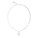 Guess Falling in Love Silver Tone Necklace
