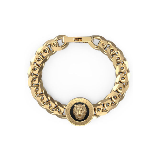 GUESS Men's Gold Tone Lion Bracelet