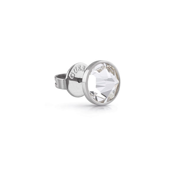 GUESS Men's Frontiers Silver Tone Crystal Stud
