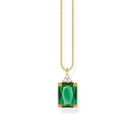 Thomas Sabo Green Stone Necklace Gold
