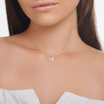 Butterfly White Stone Necklace