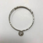 My World Initial Bangle with stones