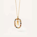 PDPAOLA YG Gemstone Letter Necklace