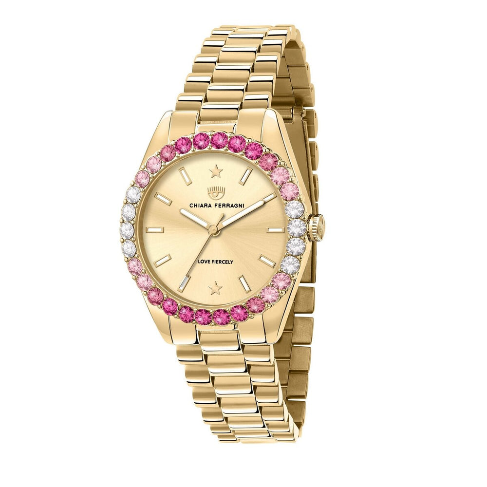 Chiara Ferragni Everyday Gold Watch with Rose Stones