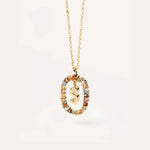PDPAOLA YG Gemstone Letter Necklace