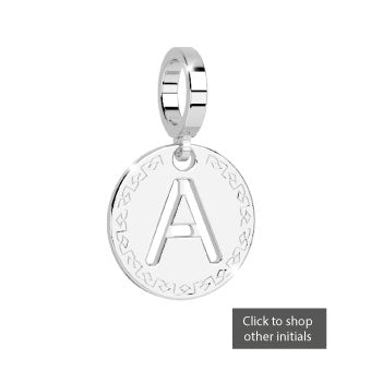 Small Initial Charm Silver A-Z