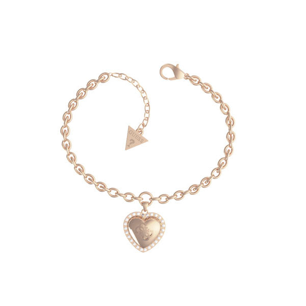 Guess That's Amore Heart Rose Gold Bracelet