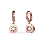 Guess Solitaire Rose Gold Drop Hoops