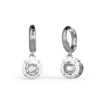 Guess Solitaire Silver Drop Hoops