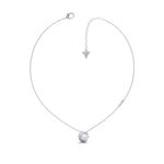 Guess Moon Phases Silver and Crystal Necklace