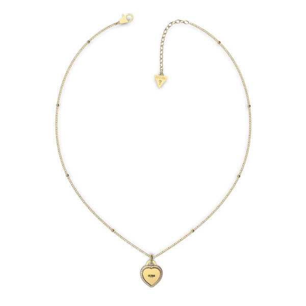 Guess Fine Heart Gold Heart Charm Necklace