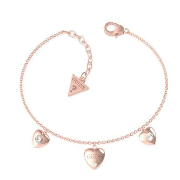 Guess - Guess Is For Lovers Multi Heart Rose Gold Tone Bracelet