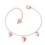 Guess - Guess Is For Lovers Multi Heart Rose Gold Tone Bracelet