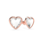 Guess - From Guess With Love Crystal Heart Rose Gold Stud Earrings