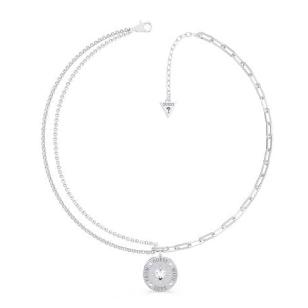 Guess From Guess With Love Silver Tone Necklace