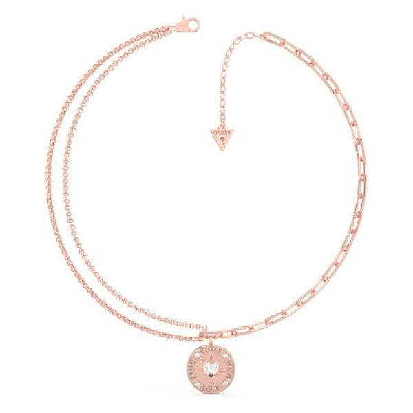 Guess From Guess With Love Rose Gold Tone Necklace