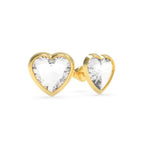 Guess - From Guess With Love Crystal Heart Gold Stud Earrings