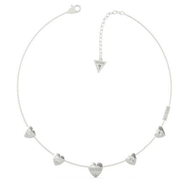 Guess - Guess Is For Lovers Multi Heart Silver Tone Necklace
