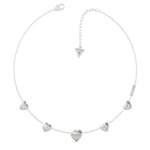 Guess - Guess Is For Lovers Multi Heart Silver Tone Necklace
