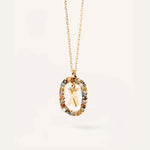 PDPAOLA YG Gemstone Letter Necklace