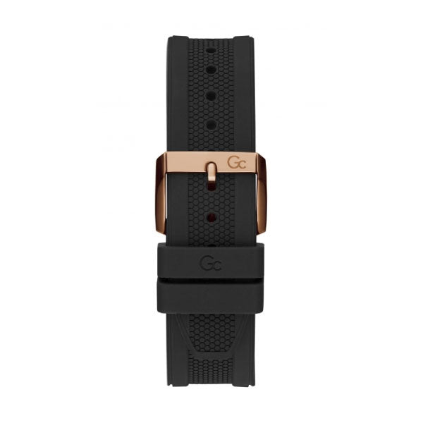 GC Audacious Black & Rose Silicone Gents Watch